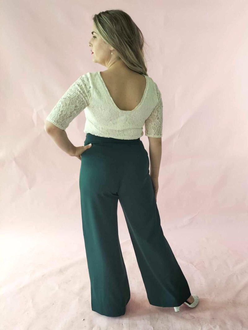 30's Sailor pants by the House of Foxy back view in green
